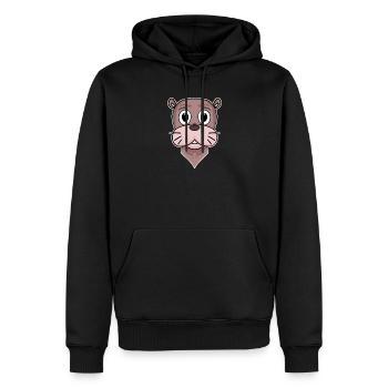 Lion de mer tête d’animal tête d’animal - Sweat à capuche Premium bio Homme - noir - Devant - Nico (187cm)