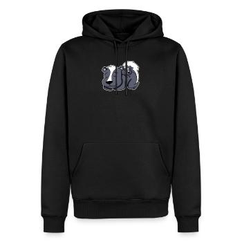 Skunk Family - Skunk avec bébé - Sweat à capuche Premium bio Homme - noir - Devant - Nico (187cm)
