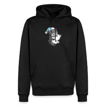 Esel mit Kissen und Schlafmütze - Männer Premium Bio Hoodie - Schwarz - Vorne - Nico (187cm)