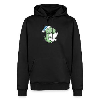 Crocodile avec oreiller et bonnet somnolent - Sweat à capuche Premium bio Homme - noir - Devant - Nico (187cm)