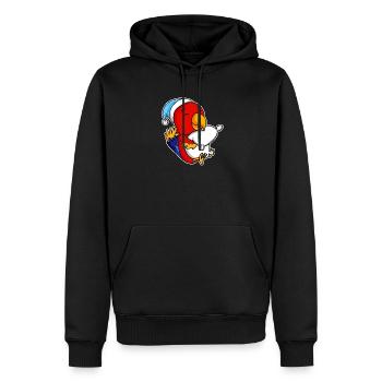 Parrot with pillow and sleepy cap - Men’s Premium Organic Hoodie - black - Front - Nico (187cm)