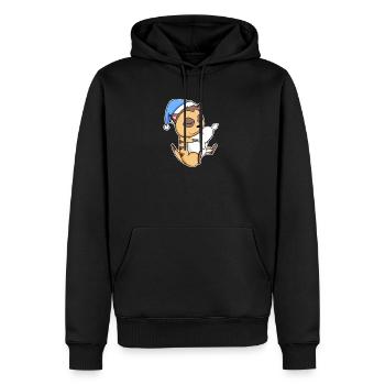 Meerkat with pillow and sleepy cap - Men’s Premium Organic Hoodie - black - Front - Nico (187cm)