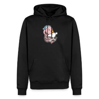 Strauß mit Kissen und Schlafmütze - Männer Premium Bio Hoodie - Schwarz - Vorne - Nico (187cm)