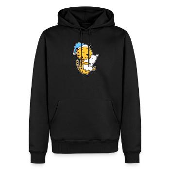 Guépard avec oreiller et bonnet de nuit - Sweat à capuche Premium bio Homme - noir - Devant - Nico (187cm)