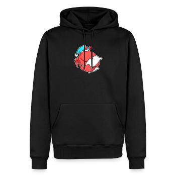 Crab with pillow and sleepy cap - Men’s Premium Organic Hoodie - black - Front - Nico (187cm)