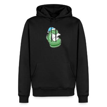 Snake with pillow and sleepy cap - Men’s Premium Organic Hoodie - black - Front - Nico (187cm)