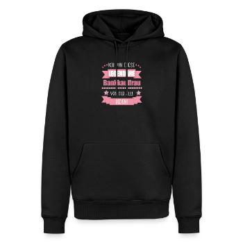 Lustiger Spruch für Bankkauffrau – Geschenkidee - Männer Premium Bio Hoodie - Schwarz - Vorne - Nico (187cm)