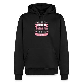 Lustiger Spruch für Polizistin – Geschenkidee - Männer Premium Bio Hoodie - Schwarz - Vorne - Nico (187cm)
