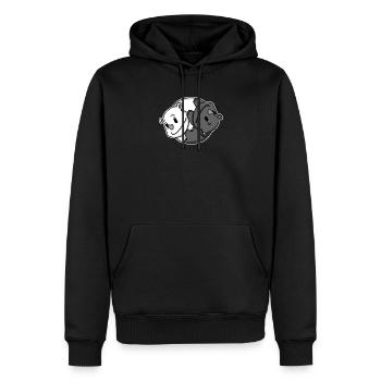 Yin Yang Nashorn - Männer Premium Bio Hoodie - Schwarz - Vorne - Nico (187cm)