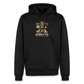 Lustig Grillen Griller 42 Geburtstag Spruch - Männer Premium Bio Hoodie - Schwarz - Vorne - Nico (187cm)