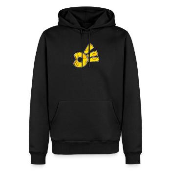 Symbole de la comète du fromage - Sweat à capuche Premium bio Homme - noir - Devant - Nico (187cm)