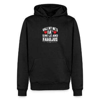 Valentine's Day Single and Fabulous - Men’s Premium Organic Hoodie - black - Front - Nico (187cm)