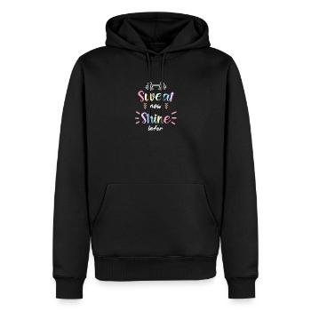 Sweat Now Shine Later Gym Design - Men’s Premium Organic Hoodie - black - Front - Nico (187cm)
