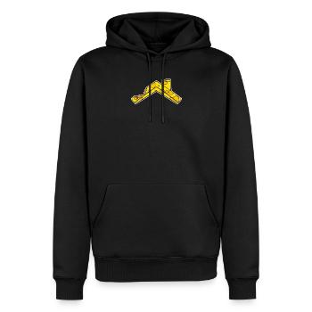 Haus Dach Käse - Männer Premium Bio Hoodie - Schwarz - Vorne - Nico (187cm)