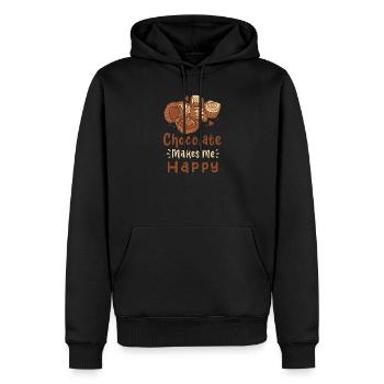 Schokolade Pralinen - Männer Premium Bio Hoodie - Schwarz - Vorne - Nico (187cm)