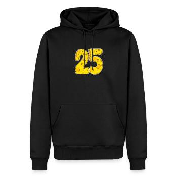 25 ans de Lustig Käse - Sweat à capuche Premium bio Homme - noir - Devant - Nico (187cm)