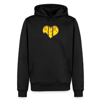 Coeur de fromage - Sweat à capuche Premium bio Homme - noir - Devant - Nico (187cm)
