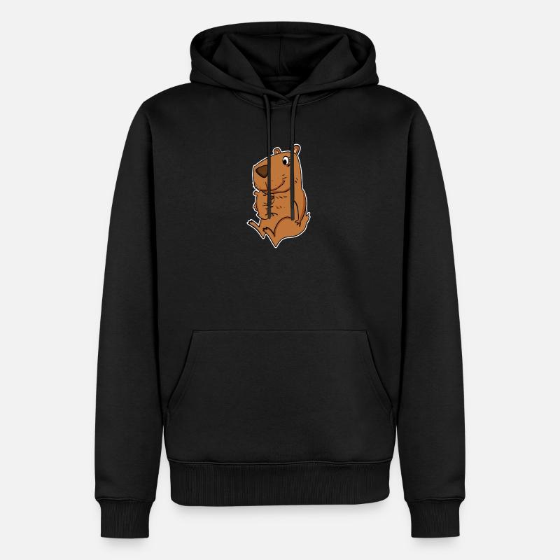 Famille - Capybara avec bébé Capybara - Sweat à capuche Premium bio Homme - noir
