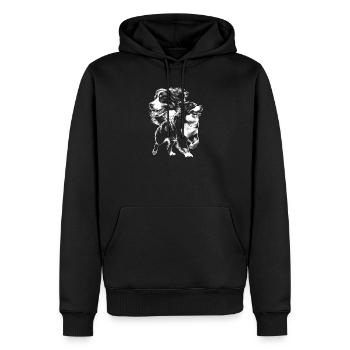 Bouvier bernois en tant que portrait dans le style du dessin - Sweat à capuche Premium bio Homme - noir - Devant - Nico (187cm)