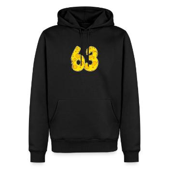 63 ans de Lustig Käse - Sweat à capuche Premium bio Homme - noir - Devant - Nico (187cm)
