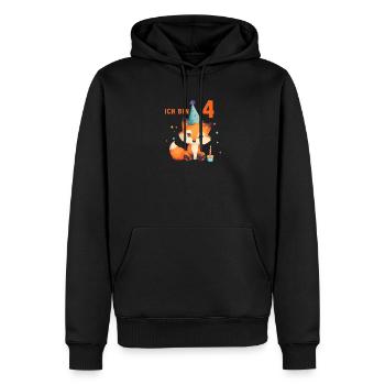4 Geburtstag Füchse Tier Fuchs 4 Jahre Kinder - Männer Premium Bio Hoodie - Schwarz - Vorne - Nico (187cm)