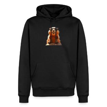 Murmeltier mit Sonnenbrille Nagetier Erdhörnchen - Männer Premium Bio Hoodie - Schwarz - Vorne - Nico (187cm)