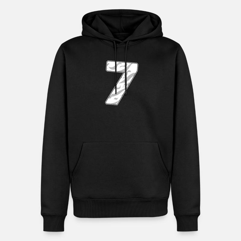 7 - Männer Premium Bio Hoodie - Schwarz
