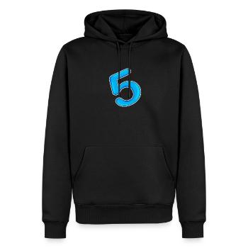 Numéro 5 Bleu - Sweat à capuche Premium bio Homme - noir - Devant - Nico (187cm)