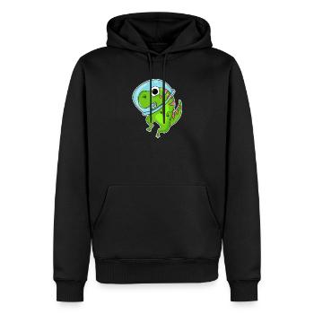 Dino Motiv Dinosaurier Weltall Astronauat - Männer Premium Bio Hoodie - Schwarz - Vorne - Nico (187cm)