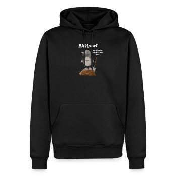Schlechte Laune Nö Maulwurf Wortspiel - Männer Premium Bio Hoodie - Schwarz - Vorne - Nico (187cm)