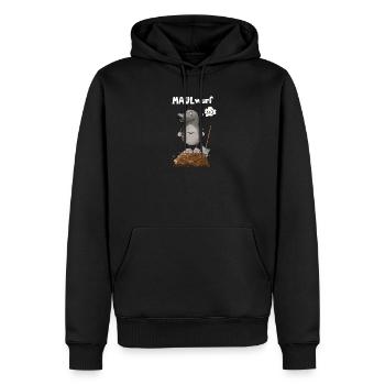 Schlechte Laune Nö Maulwurf Wortspiel - Männer Premium Bio Hoodie - Schwarz - Vorne - Nico (187cm)