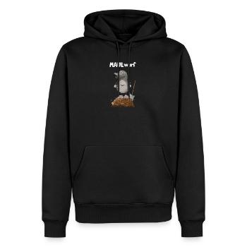 Maulender Nö Maulwurf Wortspiel - Männer Premium Bio Hoodie - Schwarz - Vorne - Nico (187cm)