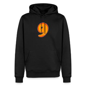 Neun - 9 Motiv - Männer Premium Bio Hoodie - Schwarz - Vorne - Nico (187cm)