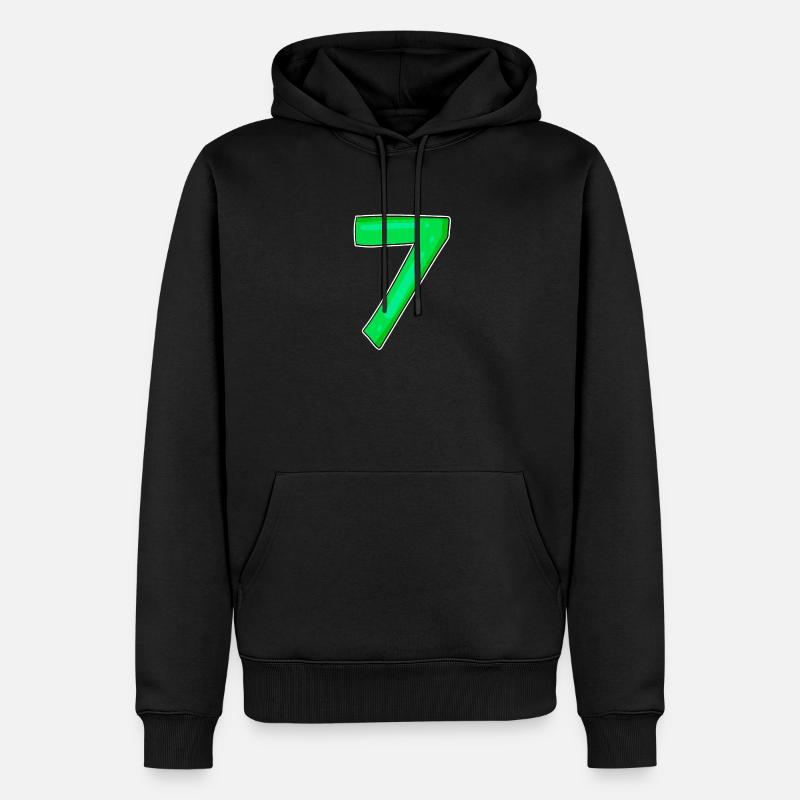 7 Numéro Numéro Vert - Sweat à capuche Premium bio Homme - noir
