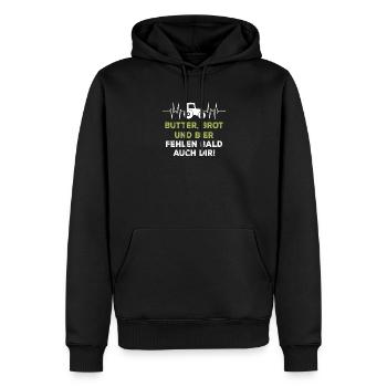 Le beurre, le pain et la bière vous manqueront bientôt aussi - Sweat à capuche Premium bio Homme - noir - Devant - Nico (187cm)