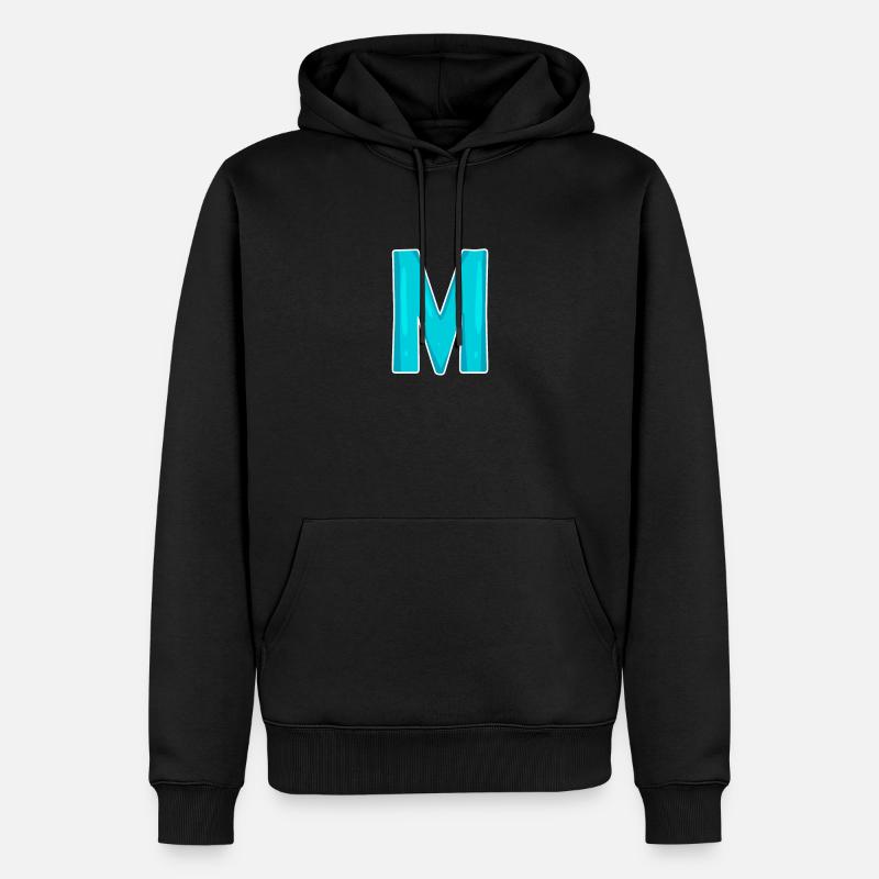 Lettre M Lettre initiale - Sweat à capuche Premium bio Homme - noir