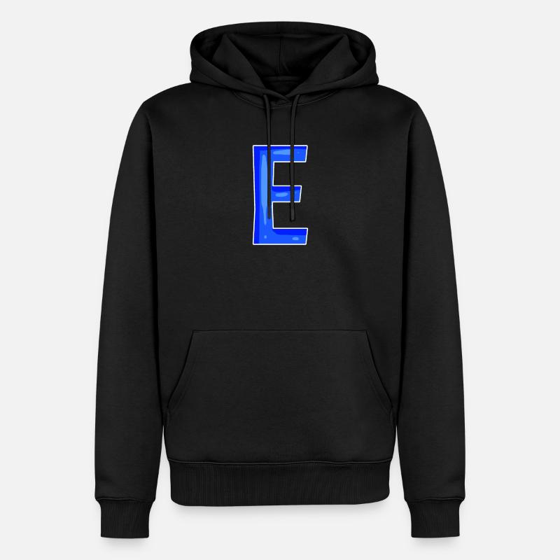 Point E - Initial point E - Men’s Premium Organic Hoodie - black