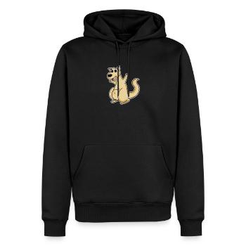 Motif animal kangourou - Sweat à capuche Premium bio Homme - noir - Devant - Nico (187cm)