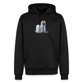 Cygne muet Cygne Oie Canard Cygne Cygne blanc - Sweat à capuche Premium bio Homme - noir - Devant - Nico (187cm)