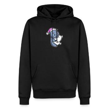 Nilpferd Müde Ausschlafen Schlafen Mädchen - Männer Premium Bio Hoodie - Schwarz - Vorne - Nico (187cm)