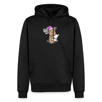 orignal fatigué endormi fille endormie - Sweat à capuche Premium bio Homme - noir - Devant - Nico (187cm)
