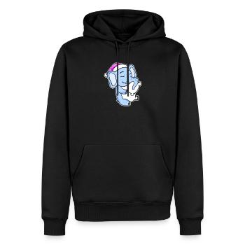 éléphant fatigué dormir fille endormie - Sweat à capuche Premium bio Homme - noir - Devant - Nico (187cm)