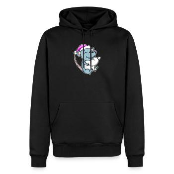 Souris Fatigué Dormir Fille De Sommeil - Sweat à capuche Premium bio Homme - noir - Devant - Nico (187cm)