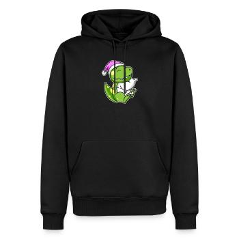Dinosaurier Müde Ausschlafen Schlafen Mädchen - Männer Premium Bio Hoodie - Schwarz - Vorne - Nico (187cm)