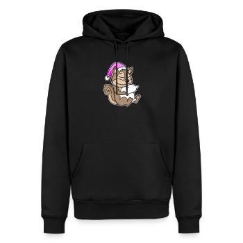 Écureuil Fatigué Dormir Fille Endormie - Sweat à capuche Premium bio Homme - noir - Devant - Nico (187cm)