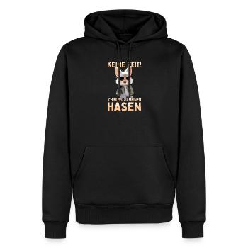 Hase Kaninchen Bunny Ich Muss Zu Meinen Hasen - Männer Premium Bio Hoodie - Schwarz - Vorne - Nico (187cm)
