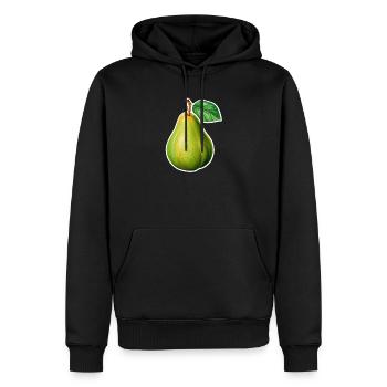 Illustration de poires – style jardin vintage - Sweat à capuche Premium bio Homme - noir - Devant - Nico (187cm)