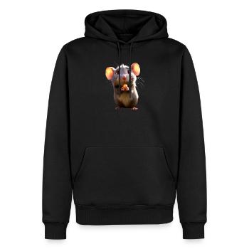 Rat, Souris mignonne, Rongeurs, Souris naine, Petits Rats - Sweat à capuche Premium bio Homme - noir - Devant - Nico (187cm)