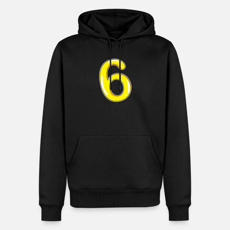 Numéro 6 Numéro jaune - Sweat à capuche Premium bio Homme - noir