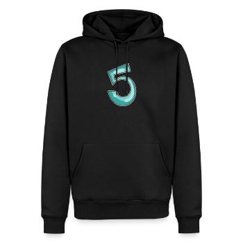 5 nummer - Männer Premium Bio Hoodie - Schwarz - Vorne - Nico (187cm)